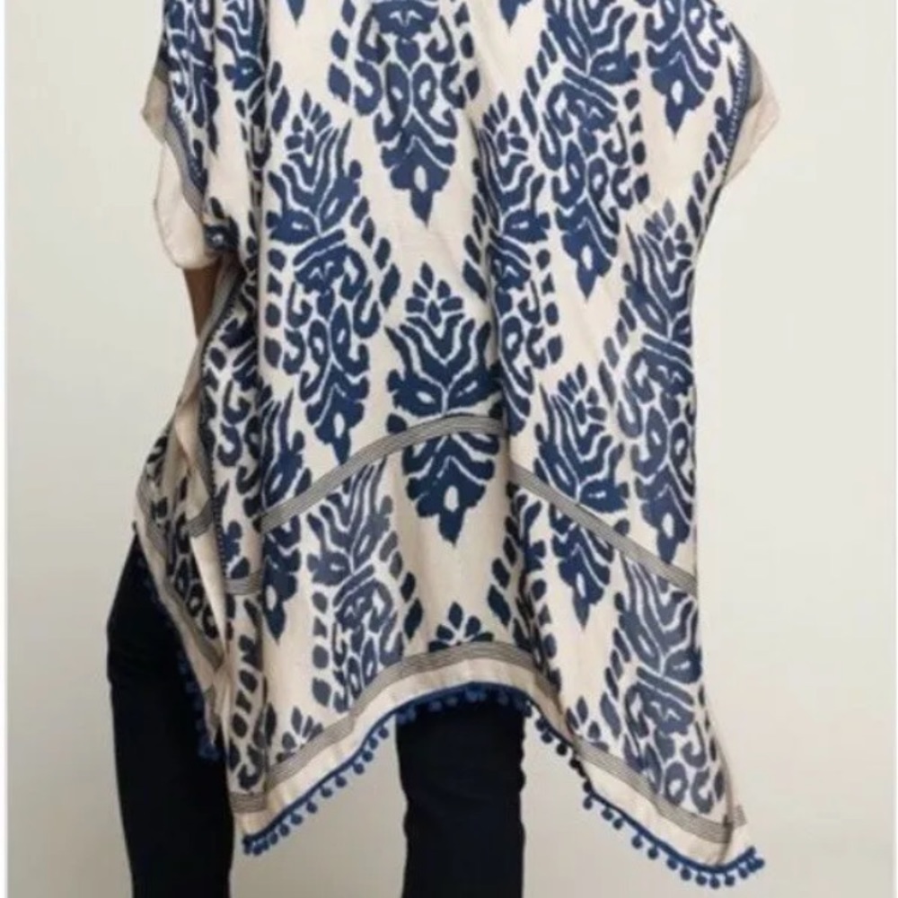 Macchia di Ruggine Navy & Beige Boho Kimono NEW NWT One Size Fits Most - Picture 3 of 8
